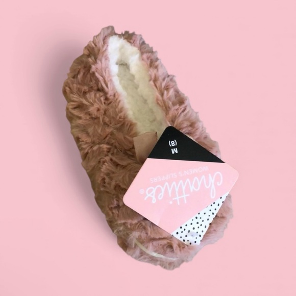 Chatties dark pink fuzzy slippers - Picture 3 of 9